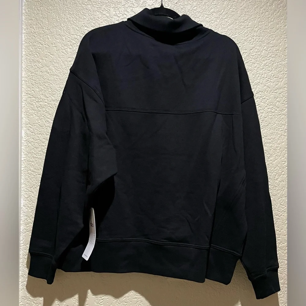 ALO Yoga NWT Hazy Mock Neck Pullover Black Cowl Neck Sweater Size S